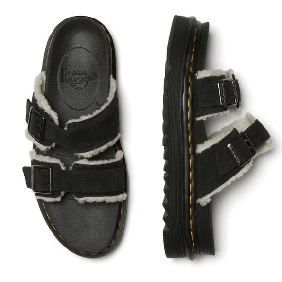 new womens 9 or 11 Dr. Martens Myles Faux Fur/shearling 2 strap Platform Sandals - Picture 4 of 5